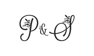 P&S floral ornate letters wedding alphabet characters