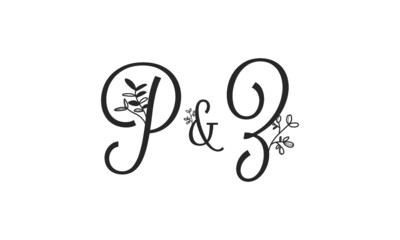 P&Z floral ornate letters wedding alphabet characters