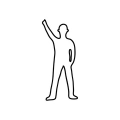 turkey soldier standing icon, line style
