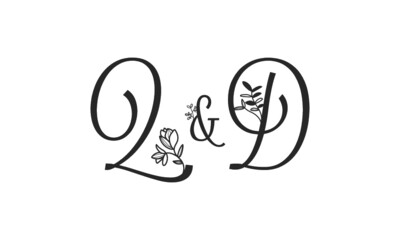 Q&D floral ornate letters wedding alphabet characters