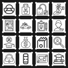 16 pack of project  lineal web icons set