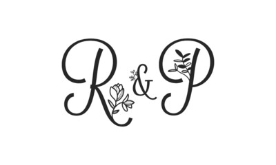 R&P floral ornate letters wedding alphabet characters