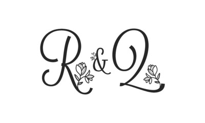 R&Q floral ornate letters wedding alphabet characters