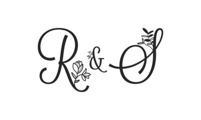 R&S floral ornate letters wedding alphabet characters