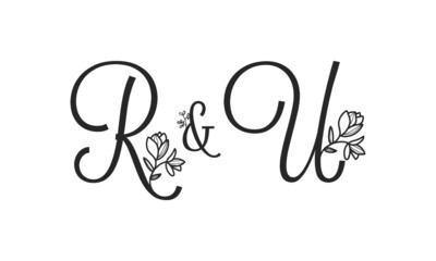 R&U floral ornate letters wedding alphabet characters