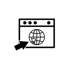 Online shopping landing page icon. Design template vector