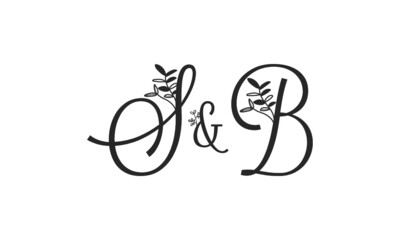 S&B floral ornate letters wedding alphabet characters