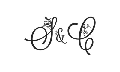 S&C floral ornate letters wedding alphabet characters