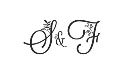 S&F floral ornate letters wedding alphabet characters