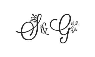 S&G floral ornate letters wedding alphabet characters