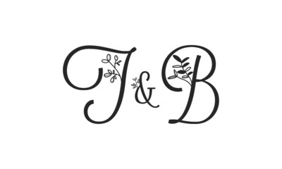 T&B floral ornate letters wedding alphabet characters