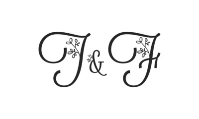T&F floral ornate letters wedding alphabet characters