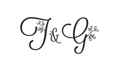 T&G floral ornate letters wedding alphabet characters