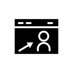 Landing page glyph icon. Design template vector