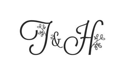 T&H floral ornate letters wedding alphabet characters