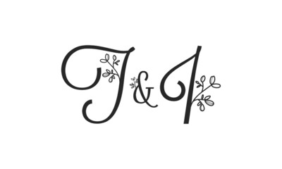 T&I floral ornate letters wedding alphabet characters