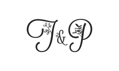 T&P floral ornate letters wedding alphabet characters