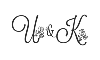 U&K floral ornate letters wedding alphabet characters