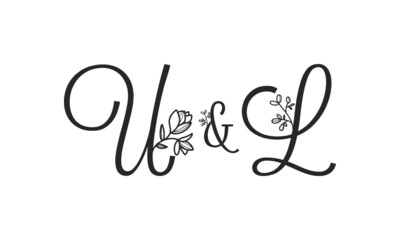 U&L floral ornate letters wedding alphabet characters