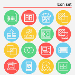 16 pack of illustrating  lineal web icons set