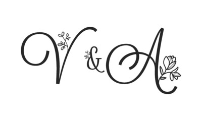 V&A floral ornate letters wedding alphabet characters