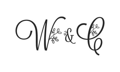 W&C floral ornate letters wedding alphabet characters
