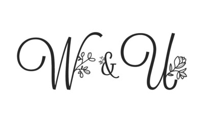 W&U floral ornate letters wedding alphabet characters