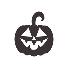 halloween pumpkin icon, silhouette style