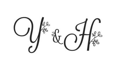 Y&H floral ornate letters wedding alphabet characters