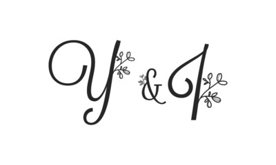 Y&I floral ornate letters wedding alphabet characters