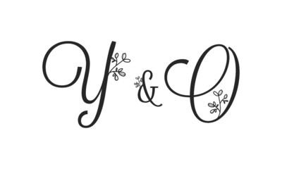 Y&O floral ornate letters wedding alphabet characters