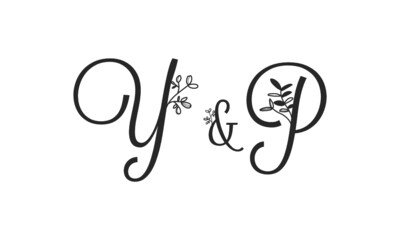 Y&P floral ornate letters wedding alphabet characters