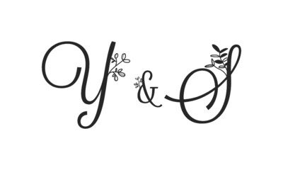 Y&S floral ornate letters wedding alphabet characters