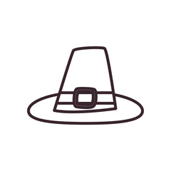happy thanksgiving day hat line style icon design