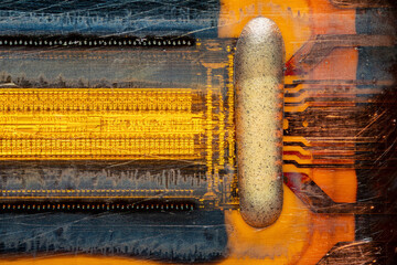 Nozzles of a color inkjet Printer head macro