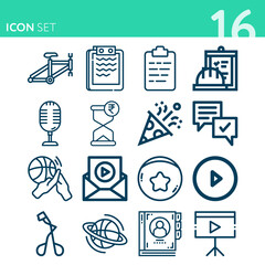 Simple set of 16 icons related to do