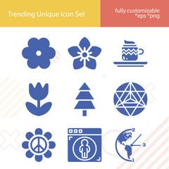 Simple set of time period related filled icons.