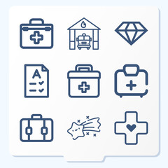 Simple set of 9 icons related to rank