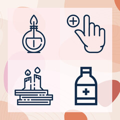 Simple set of habit related lineal icons