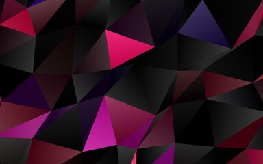 Dark Pink vector abstract polygonal cover.