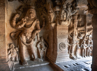 Badami, a small town in central Karnataka, is famous for its four rocky cave temples carved from a reddish sandstone in the mountain