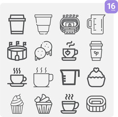 Simple set of brazil related lineal icons.