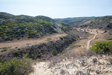 Landscape view of Santa Rosa Island during the day in Channel Islands National Park (California).