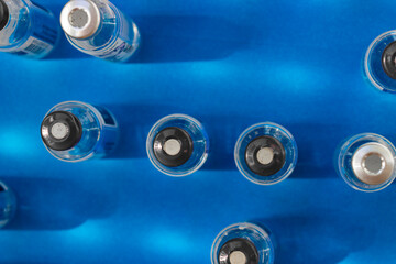 close up of medical vials