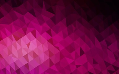 Dark Purple vector shining triangular pattern.