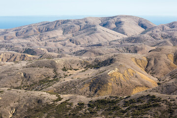 Fototapeta na wymiar Landscape view of Santa Rosa Island during the day in Channel Islands National Park (California).