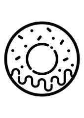 Donut Flat Icon Isolated On White Background