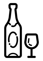 Champagne Flat Icon Isolated On White Background