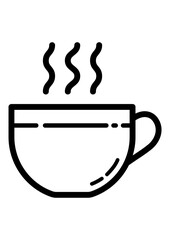 Hot Mug Flat Icon Isolated On White Background
