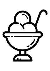 Icecream Cafe Flat Icon Isolated On White Background